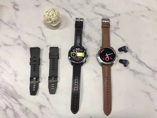 Montre Connectée T95 avec Écouteurs Bluetooth Intégrés. Élégant & Technologies avec 2 Bracelets doux, légers et confortables