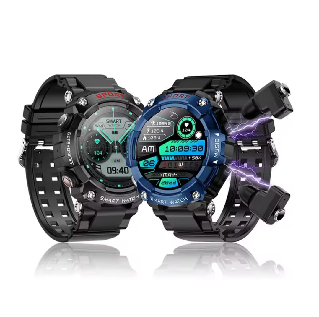 Montre Connectée T96 – Écouteurs Bluetooth Intégrés & Grand Écran HD