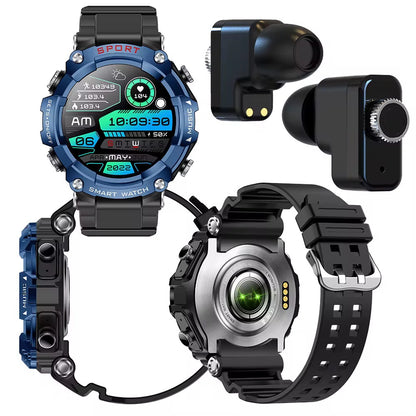 Montre Connectée T96 – Écouteurs Bluetooth Intégrés & Grand Écran HD